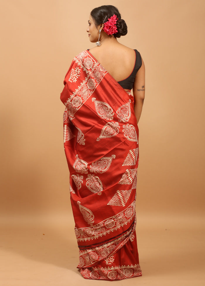 Black Pure Bishnupuri Silk Saree Without Blouse Piece