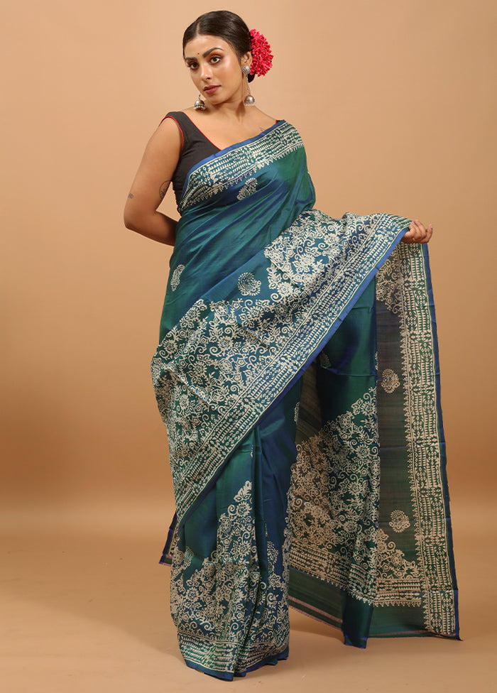 Purple Pure Bishnupuri Silk Saree Without Blouse Piece