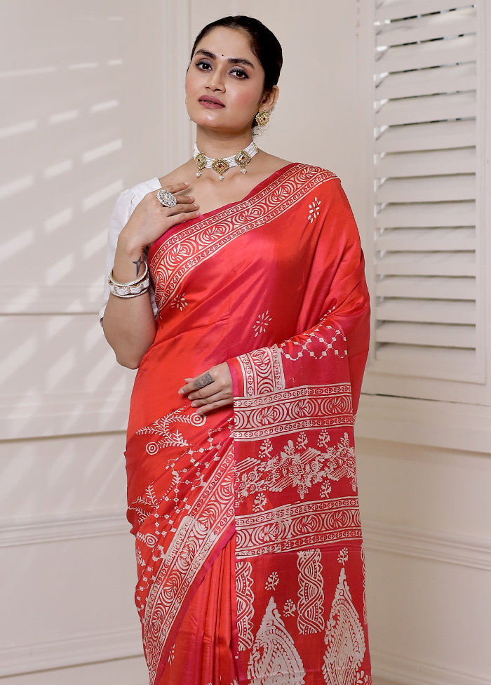 Pink Pure Bishnupuri Silk Saree Without Blouse Piece