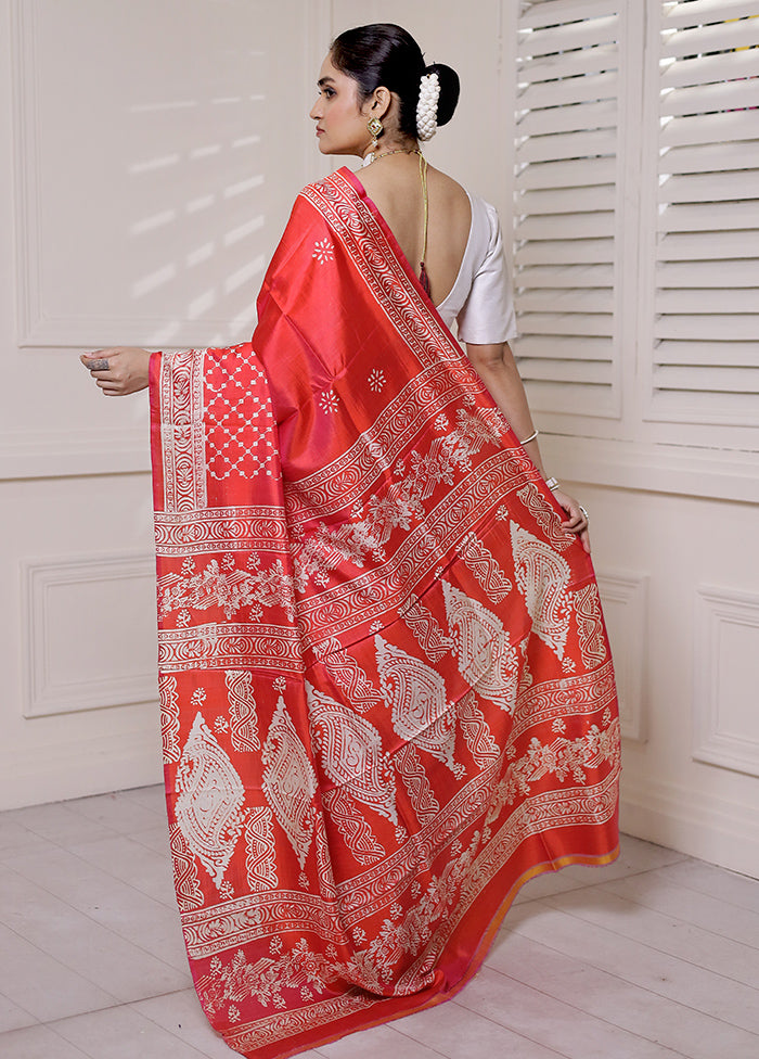 Pink Pure Bishnupuri Silk Saree Without Blouse Piece