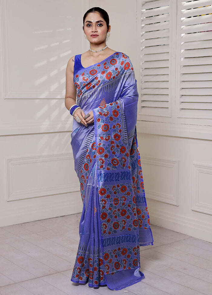 Purple Pure Bishnupuri Silk Saree Without Blouse Piece