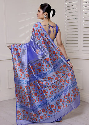 Purple Pure Bishnupuri Silk Saree Without Blouse Piece