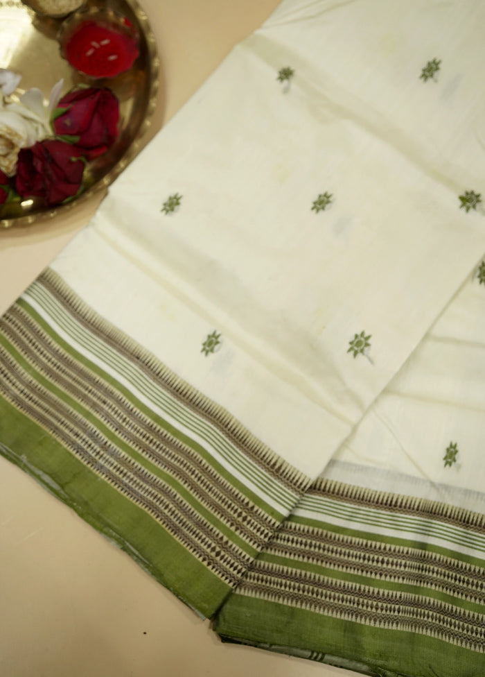 Cream Garad Silk Saree Without Blouse Piece