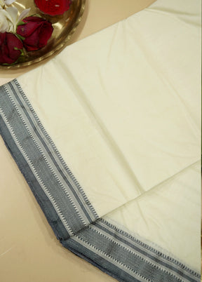 Cream Garad Silk Saree Without Blouse Piece