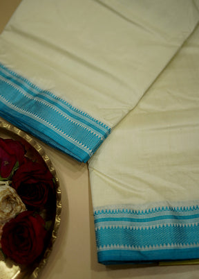 Cream Garad Silk Saree Without Blouse Piece