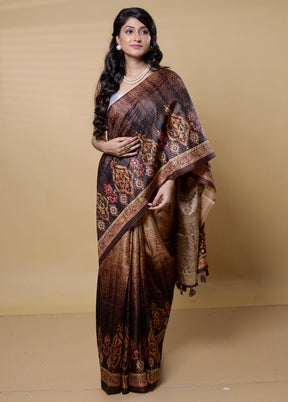 Cream Dupion Silk Saree With Blouse Piece