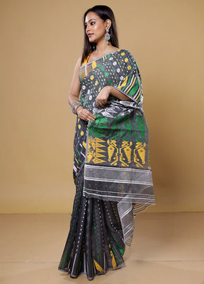 Grey Tant Jamdani Saree Without Blouse Piece