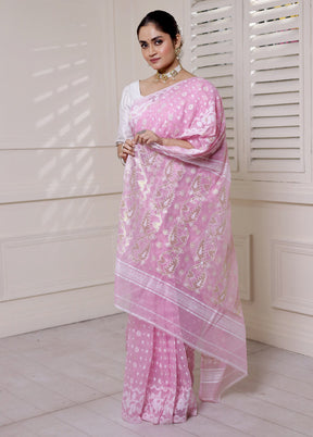 Multicolor Tant Jamdani Saree Without Blouse Piece