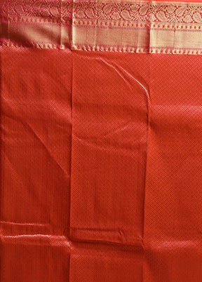 Red Handloom Kanjivaram Pure Silk Saree With Blouse Piece