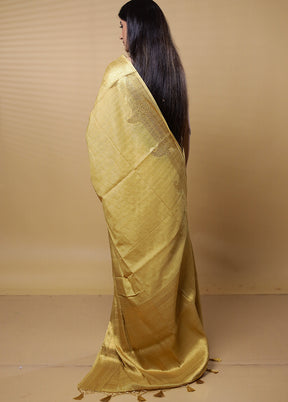 Cream Dupion Silk Saree With Blouse Piece