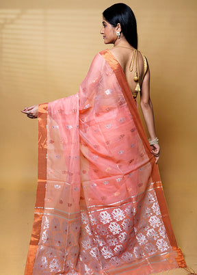 Pink Cotton Saree With Blouse Piece