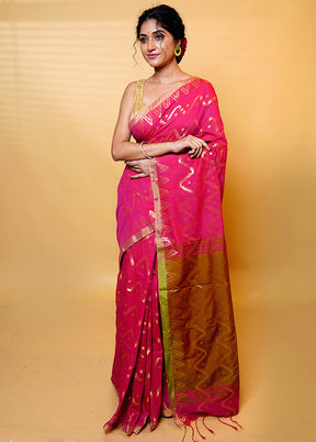 Brown Cotton Saree With Blouse Piece