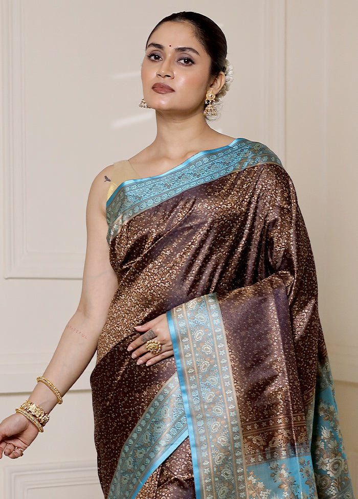 Black Jamewar Silk Saree With Blouse Piece