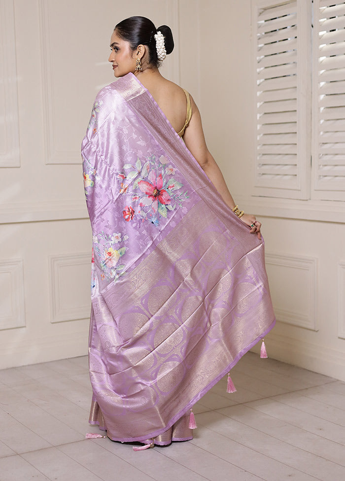 Pink Dupion Silk Saree With Blouse Piece