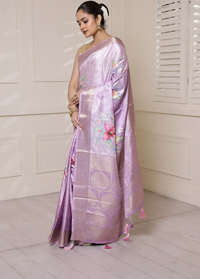 Pink Dupion Silk Saree With Blouse Piece