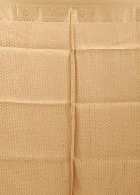 Yellow Dupion Silk Saree With Blouse Piece