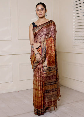 Multicolor Dupion Silk Saree With Blouse Piece