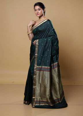 Green Kanjivaram Silk Saree With Blouse Piece