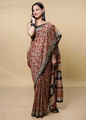 Cream Chanderi Cotton Saree With Blouse Piece