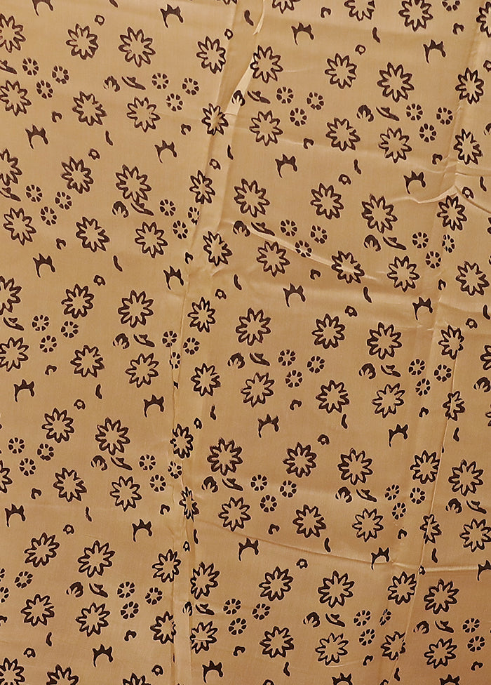 Cream Chanderi Silk Saree With Blouse Piece