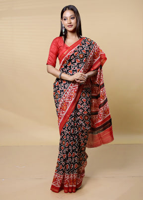 Cream Chanderi Cotton Saree With Blouse Piece