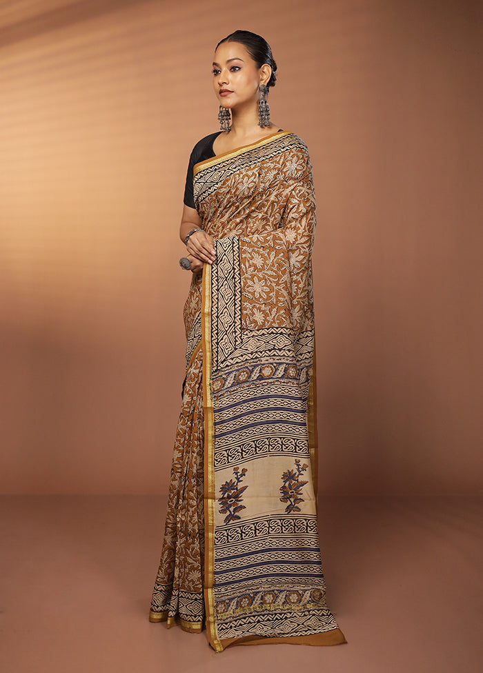 Yellow Chanderi Silk Saree With Blouse Piece