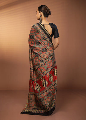 Blue Chanderi Silk Saree With Blouse Piece