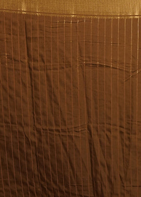 Brown Dupion Silk Saree With Blouse Piece