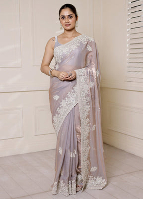 Grey Silk Saree With Blouse Piece