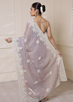 Grey Silk Saree With Blouse Piece