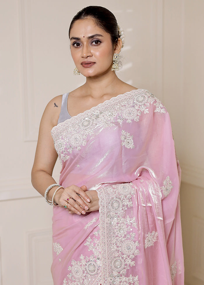 Pink Jimmy Choo Saree With Blouse Piece