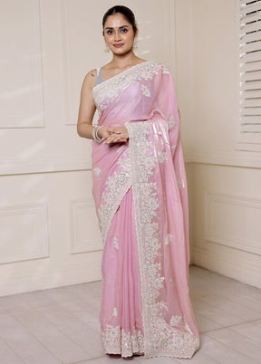 Pink Jimmy Choo Saree With Blouse Piece