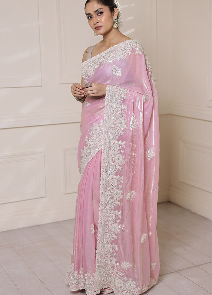 Pink Jimmy Choo Saree With Blouse Piece