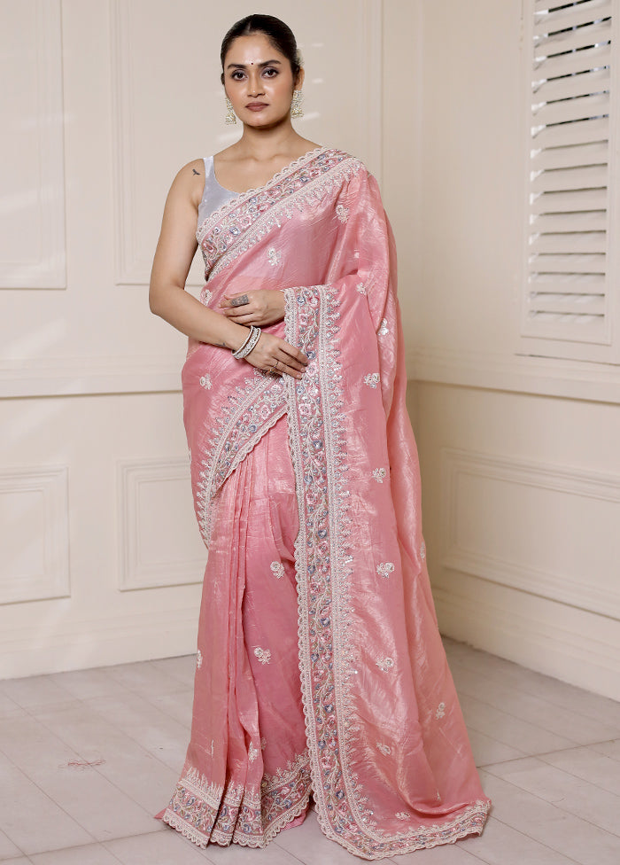 Pink Jimmy Choo Saree With Blouse Piece