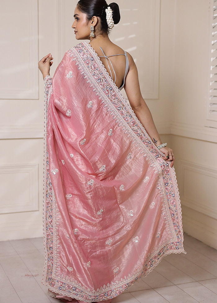 Pink Jimmy Choo Saree With Blouse Piece