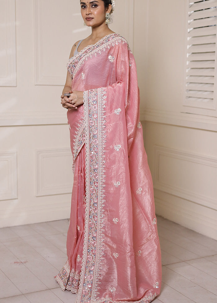 Pink Jimmy Choo Saree With Blouse Piece