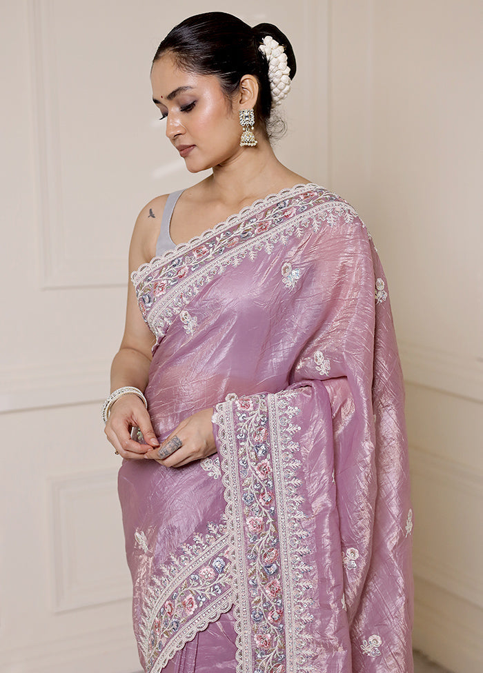 Purple Jimmy Choo Saree With Blouse Piece