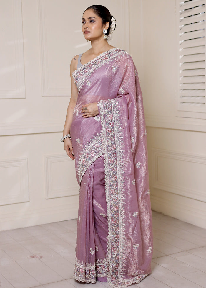 Purple Jimmy Choo Saree With Blouse Piece