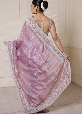 Purple Jimmy Choo Saree With Blouse Piece