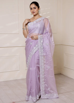 Purple Jimmy Choo Saree With Blouse Piece