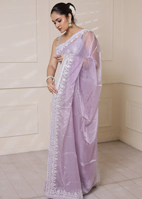 Purple Jimmy Choo Saree With Blouse Piece