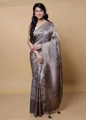 Cream Dupion Silk Saree With Blouse Piece