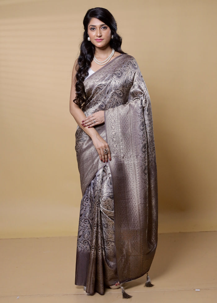 Cream Dupion Silk Saree With Blouse Piece