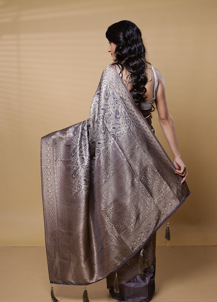 Cream Dupion Silk Saree With Blouse Piece