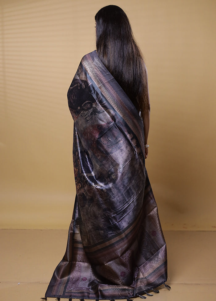 Multicolor Dupion Silk Saree With Blouse Piece