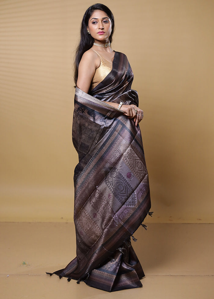 Multicolor Dupion Silk Saree With Blouse Piece