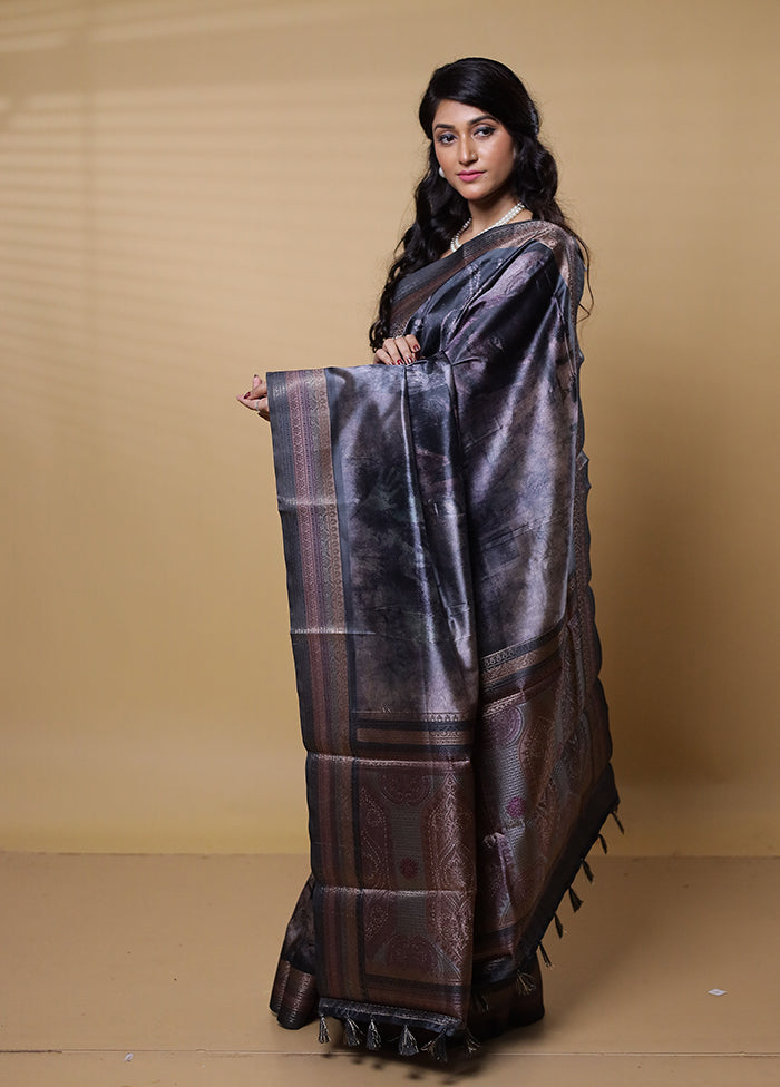 Multicolor Dupion Silk Saree With Blouse Piece