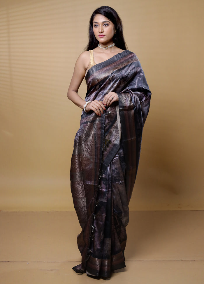 Multicolor Dupion Silk Saree With Blouse Piece