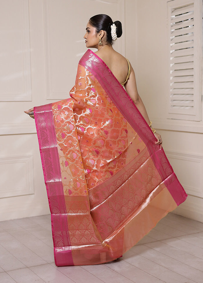 Pink Organza Saree With Blouse Piece