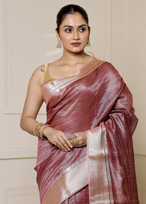 Purple Tissue Silk Saree With Blouse Piece